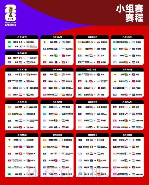 2026世界杯每日赛程完整版比赛时间表在哪里看